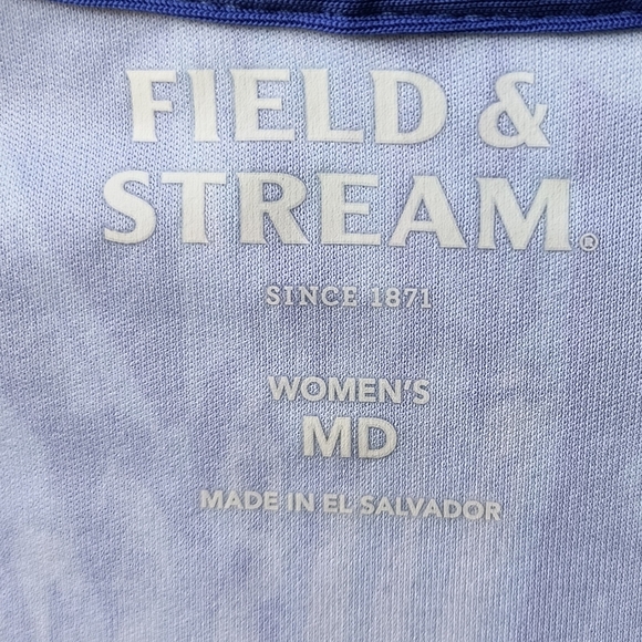 Field & Stream Blue Leaf Print Women's Dry Fit Rash Guard Long Sleeve Top M - Picture 3 of 8